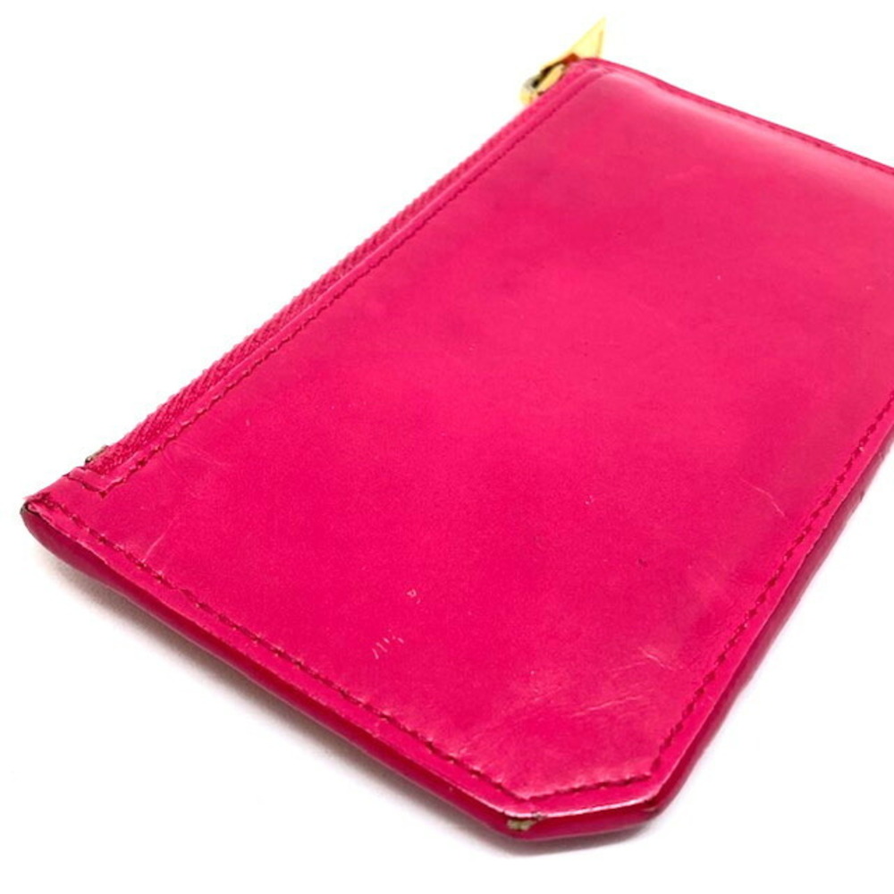 Saint Laurent pink leather Coin Wallet Case Fraent zip - Picture 4 of 7
